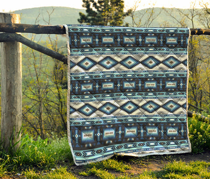 Blue Native Navajo Print Quilt