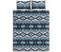 Blue Native Navajo Print Quilt Bed Set