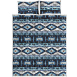 Blue Native Navajo Print Quilt Bed Set