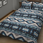 Blue Native Navajo Print Quilt Bed Set