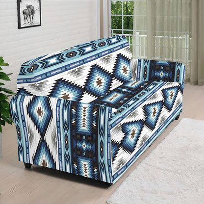 Blue Native Navajo Print Sofa Cover