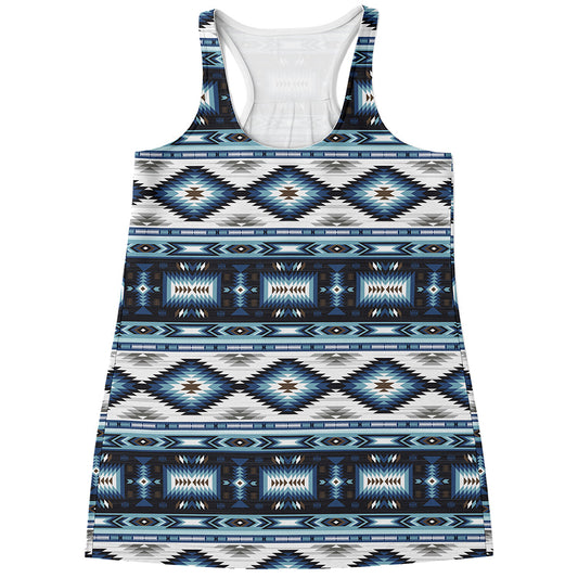 Blue Native Navajo Print Women's Racerback Tank Top