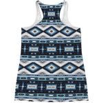 Blue Native Navajo Print Women's Racerback Tank Top