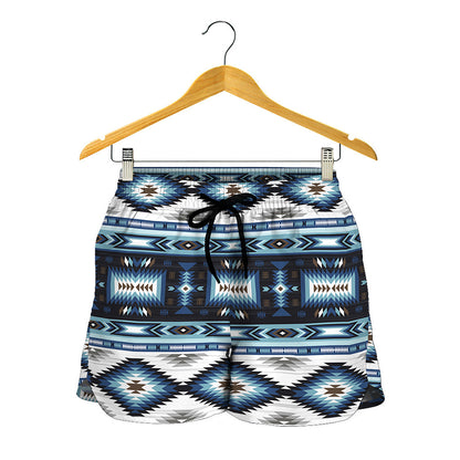 Blue Native Navajo Print Women's Shorts