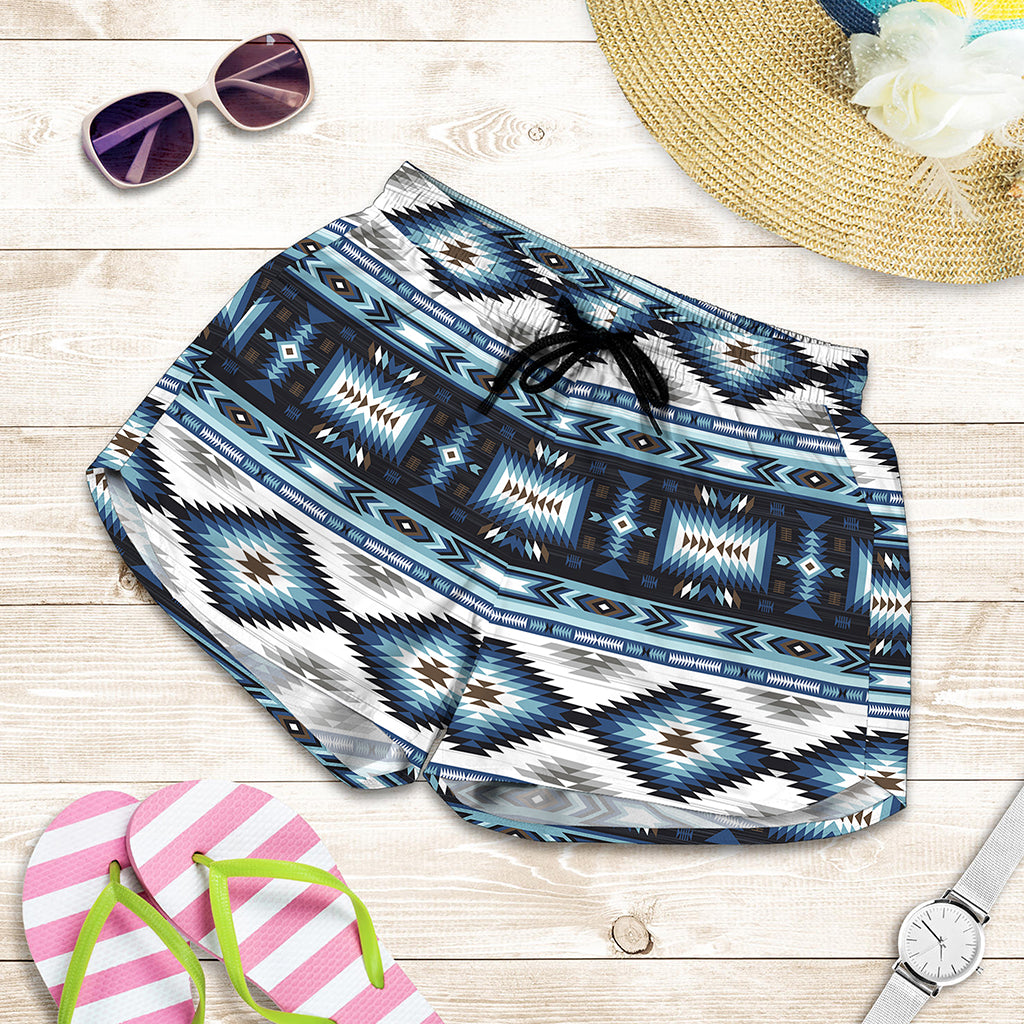 Blue Native Navajo Print Women's Shorts