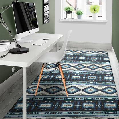 Blue Native Pendleton Navajo Print Area Rug
