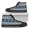 Blue Native Pendleton Navajo Print Black High Top Shoes