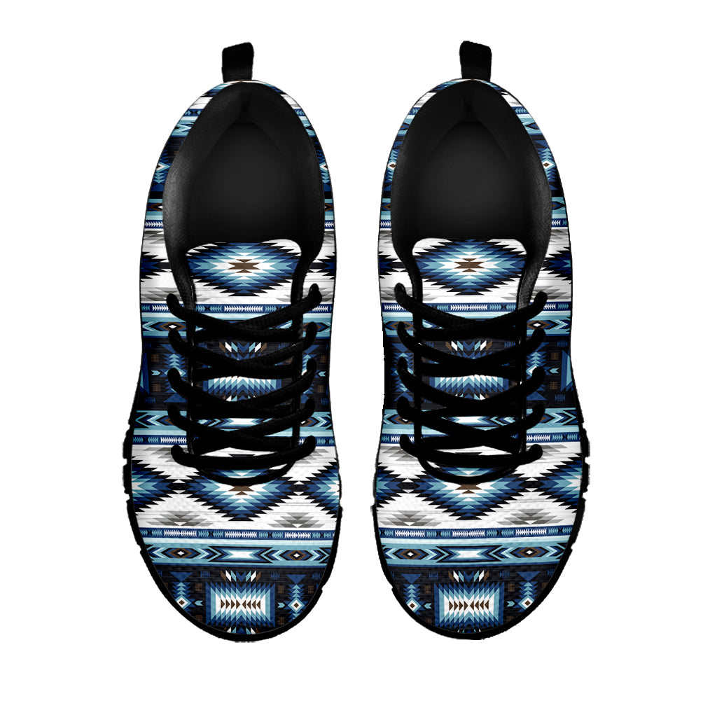 Blue Native Pendleton Navajo Print Black Sneakers