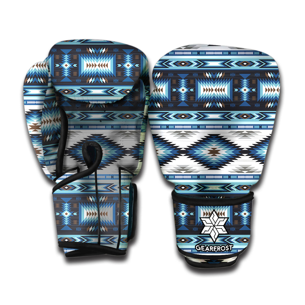 Blue Native Pendleton Navajo Print Boxing Gloves