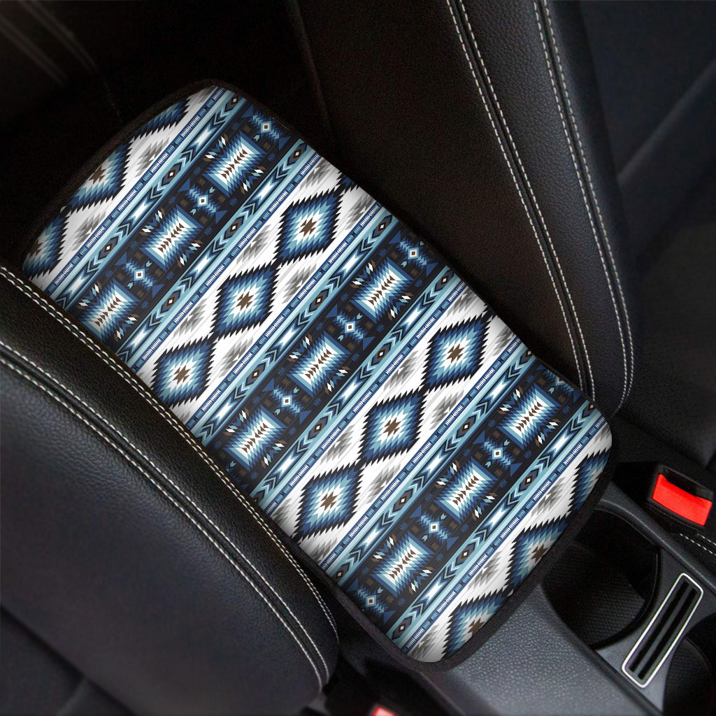 Blue Native Pendleton Navajo Print Car Center Console Cover