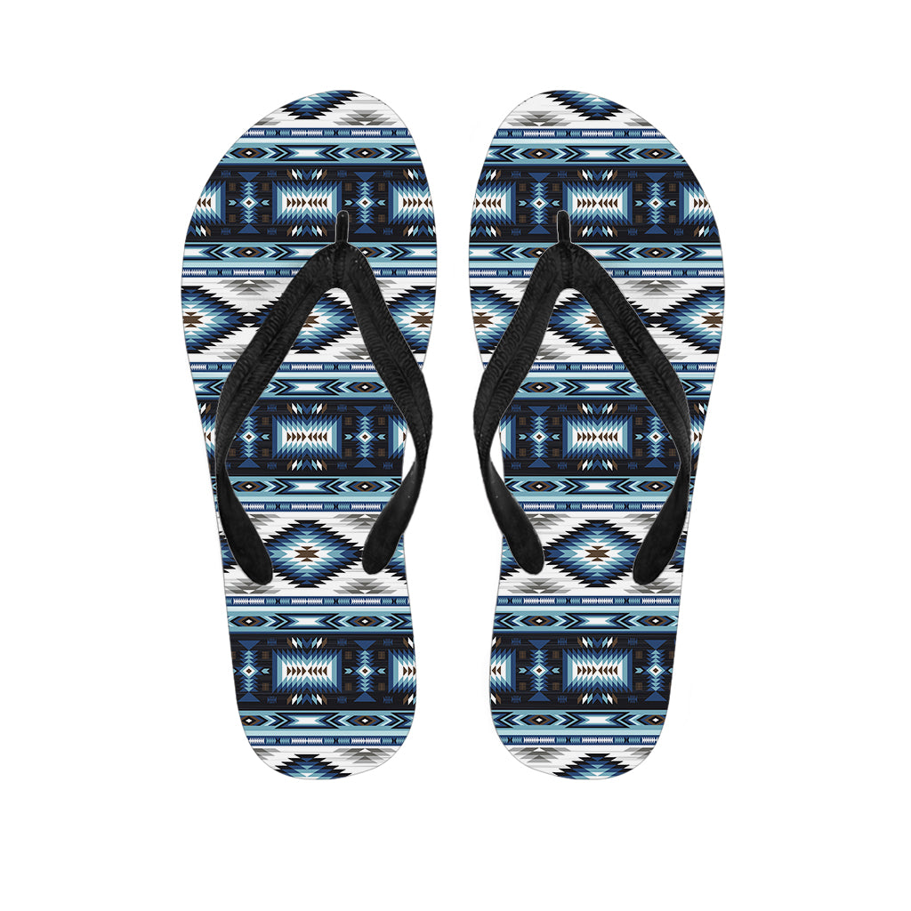 Blue Native Pendleton Navajo Print Flip Flops