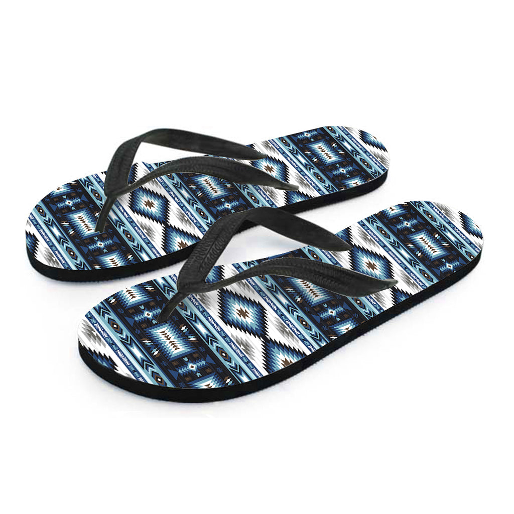 Blue Native Pendleton Navajo Print Flip Flops