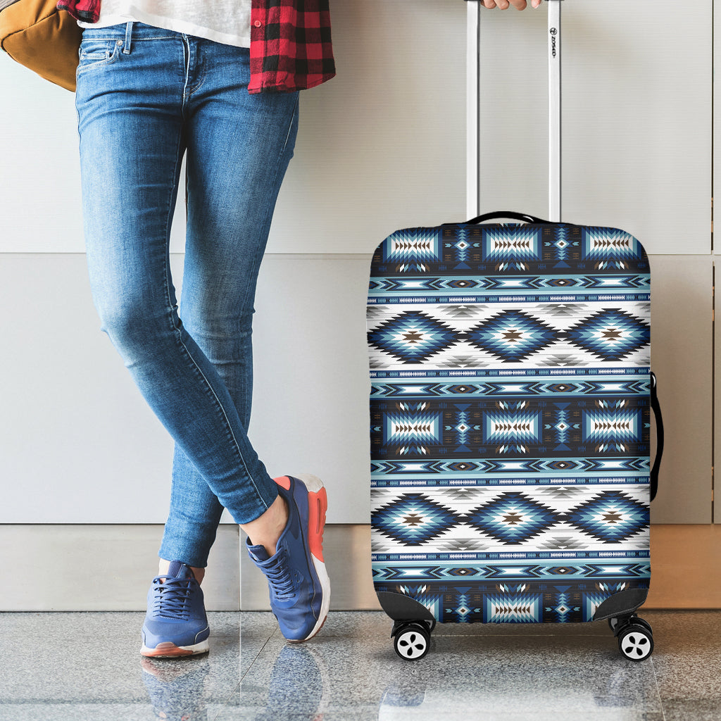Blue Native Pendleton Navajo Print Luggage Cover