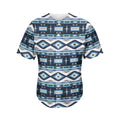 Blue Native Navajo Print Men's Baseball Jersey