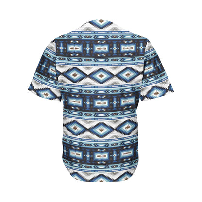 Blue Native Pendleton Navajo Print Men's Baseball Jersey