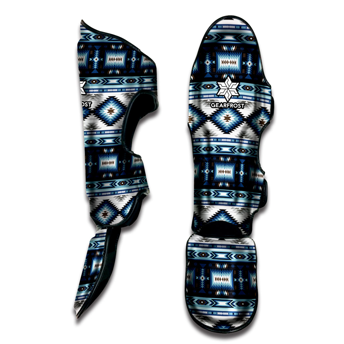 Blue Native Pendleton Navajo Print Muay Thai Shin Guard