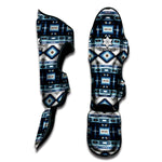 Blue Native Pendleton Navajo Print Muay Thai Shin Guard