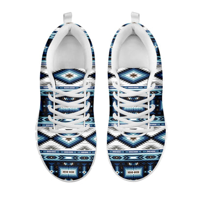 Blue Native Pendleton Navajo Print White Sneakers