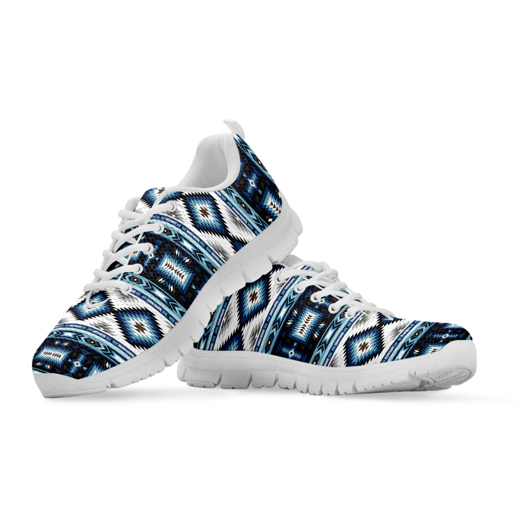Blue Native Pendleton Navajo Print White Sneakers