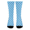 Blue Neon Mermaid Scales Pattern Print Crew Socks