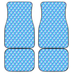 Blue Neon Mermaid Scales Pattern Print Front and Back Car Floor Mats