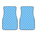Blue Neon Mermaid Scales Pattern Print Front Car Floor Mats