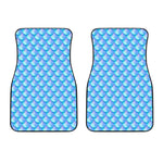 Blue Neon Mermaid Scales Pattern Print Front Car Floor Mats