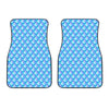 Blue Neon Mermaid Scales Pattern Print Front Car Floor Mats