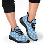 Blue Neon Mermaid Scales Pattern Print Mesh Knit Shoes GearFrost