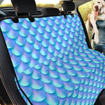 Blue Neon Mermaid Scales Pattern Print Pet Car Back Seat Cover