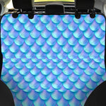 Blue Neon Mermaid Scales Pattern Print Pet Car Back Seat Cover