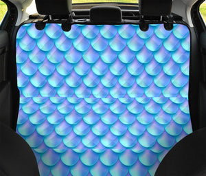 Blue Neon Mermaid Scales Pattern Print Pet Car Back Seat Cover