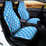 Blue Neon Mermaid Scales Pattern Print Universal Fit Car Seat Covers