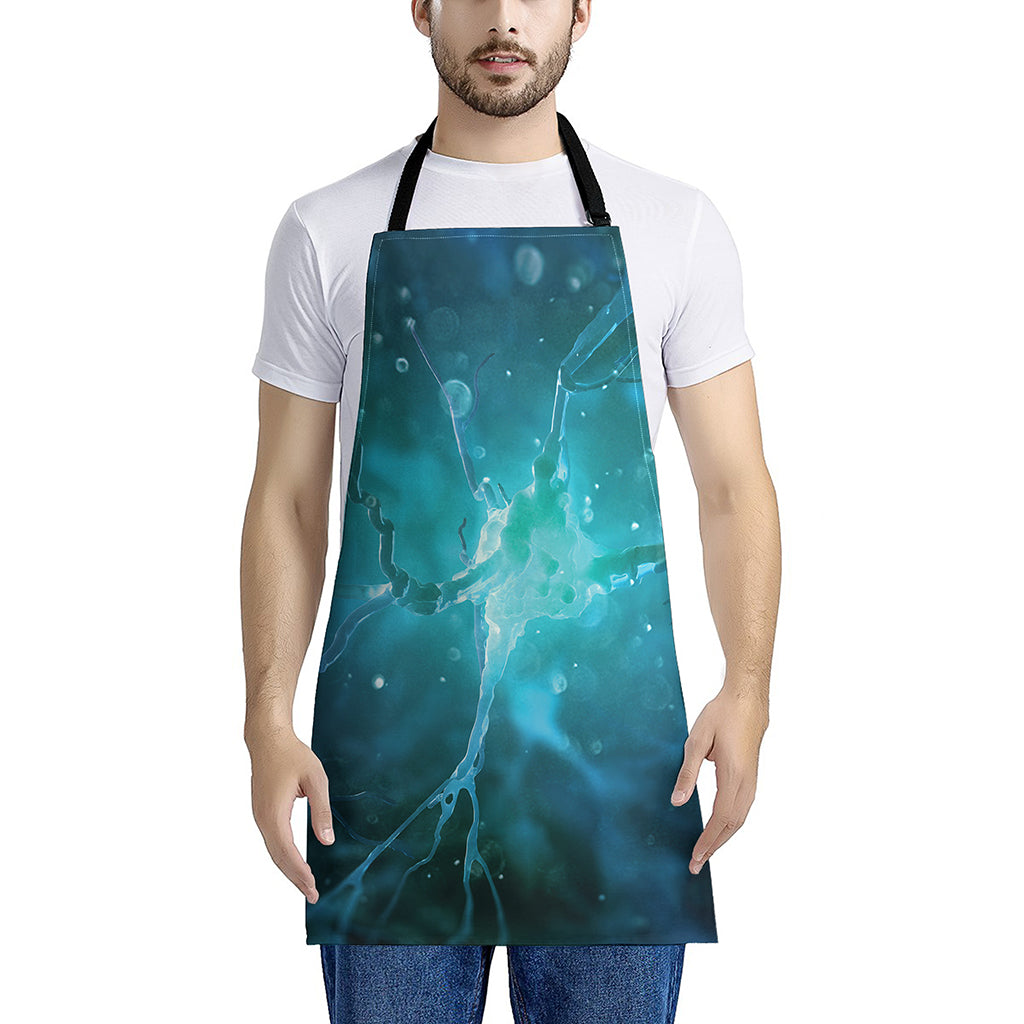 Blue Neurons In The Brain Print Apron