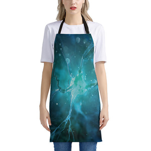 Blue Neurons In The Brain Print Apron