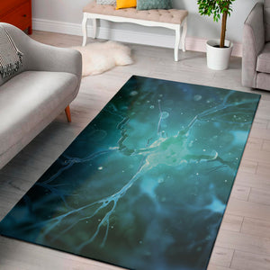 Blue Neurons In The Brain Print Area Rug