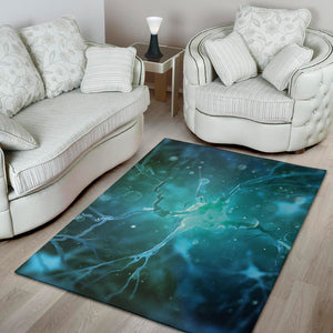 Blue Neurons In The Brain Print Area Rug