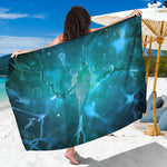 Blue Neurons In The Brain Print Beach Sarong Wrap