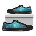 Blue Neurons In The Brain Print Black Low Top Sneakers