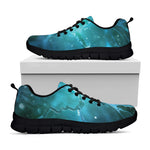 Blue Neurons In The Brain Print Black Sneakers