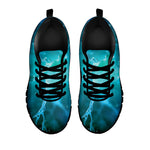 Blue Neurons In The Brain Print Black Sneakers