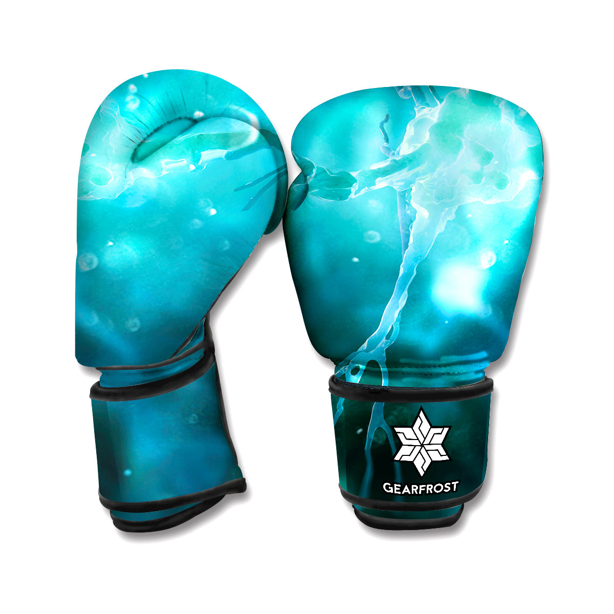 Blue Neurons In The Brain Print Boxing Gloves