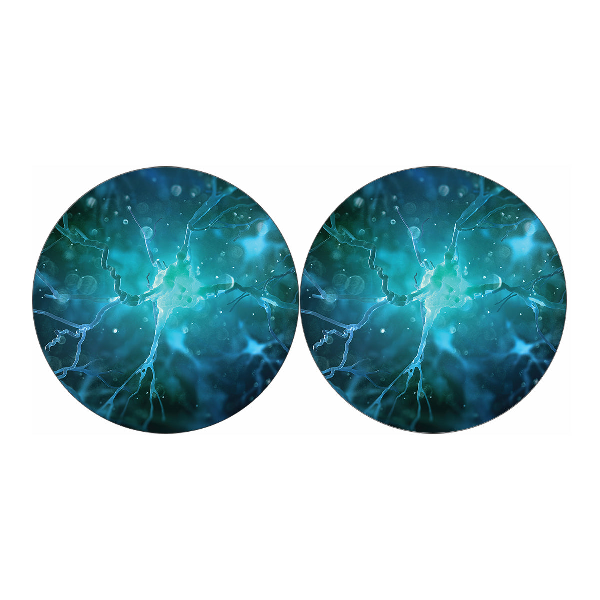 Blue Neurons In The Brain Print Car Coasters