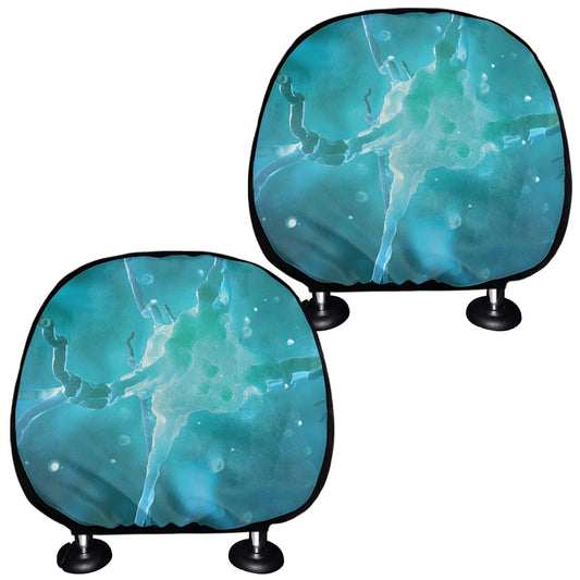 Blue Neurons In The Brain Print Car Headrest Covers
