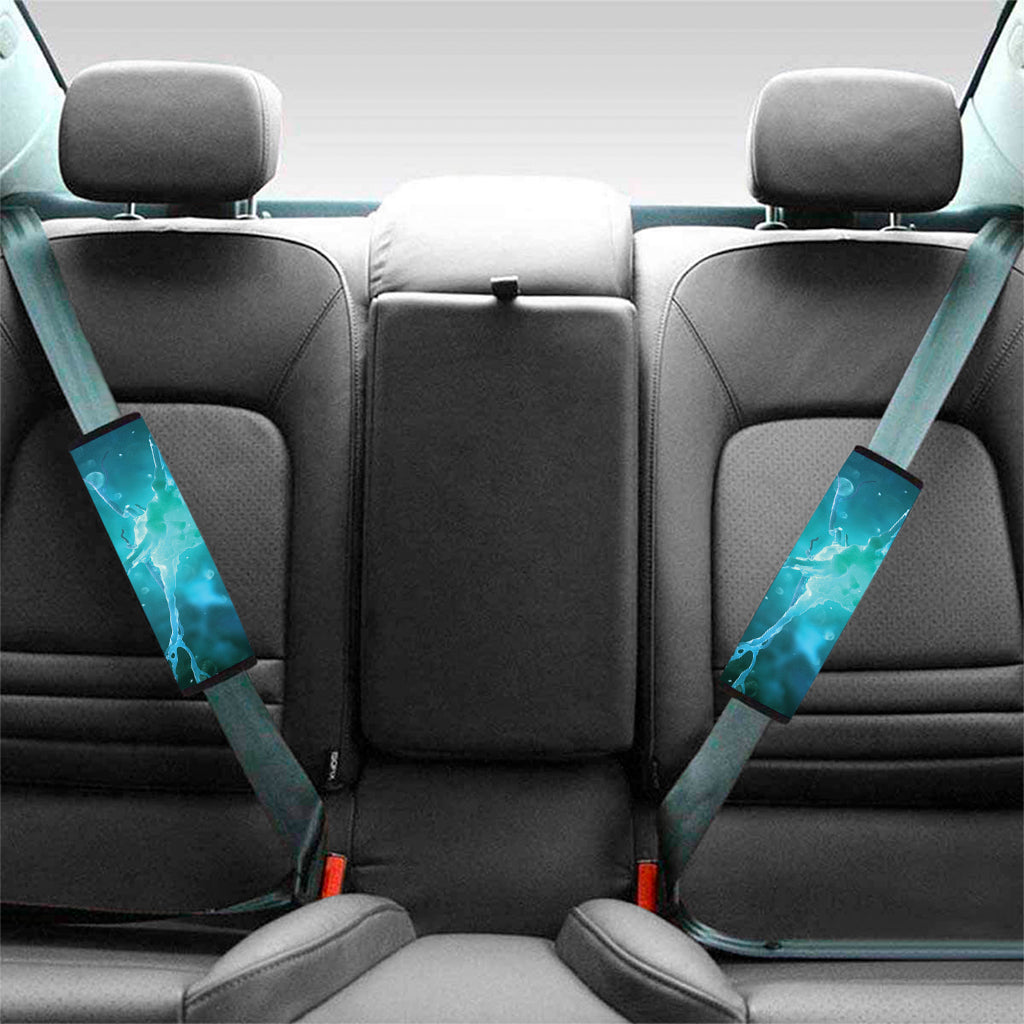 Blue Neurons In The Brain Print Car Seat Belt Covers