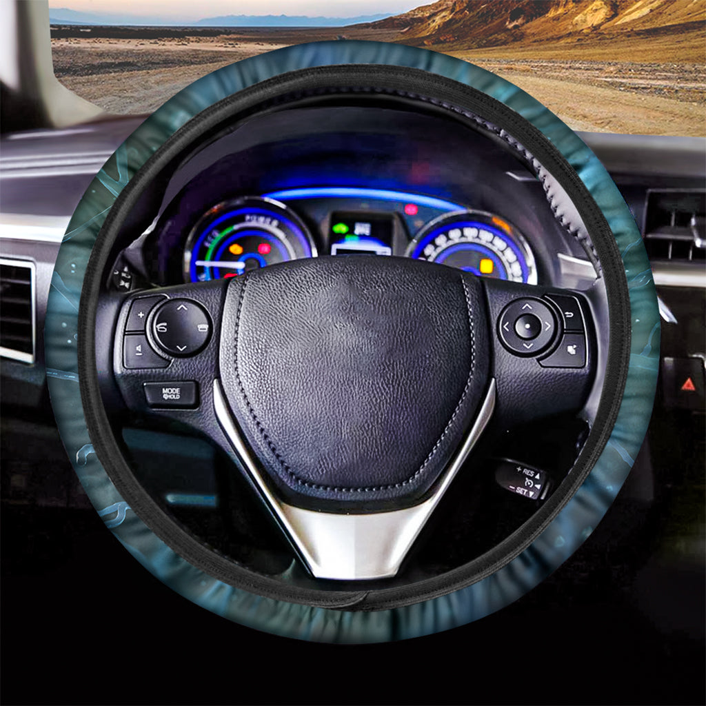 Blue Neurons In The Brain Print Car Steering Wheel Cover