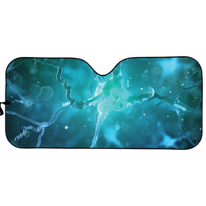 Blue Neurons In The Brain Print Car Sun Shade