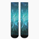 Blue Neurons In The Brain Print Crew Socks