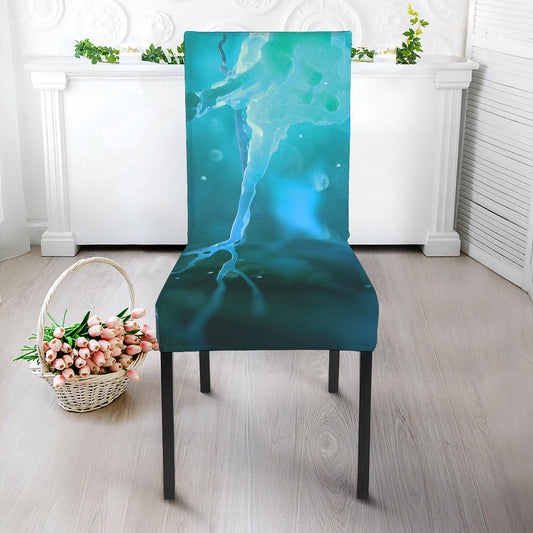 Blue Neurons In The Brain Print Dining Chair Slipcover