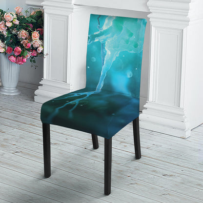 Blue Neurons In The Brain Print Dining Chair Slipcover